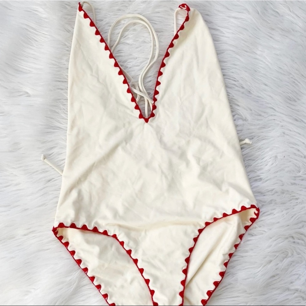 LOVERS + FRIENDS ONE PIECE EMBROIDERED SWIMSUIT NWOT (LG) - Picture 2 of 5